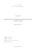 Poveznica na dokument Benefits and risks of joining European economic and monetary union