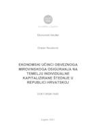Poveznica na dokument Ekonomski učinci obveznoga mirovinskoga osiguranja na temelju individualne kapitalizirane štednje u Republici Hrvatskoj