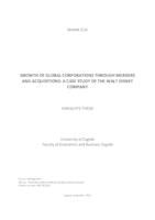 Growth of global corporations through mergers and acquisitions: a case study of the Walt Disney Company