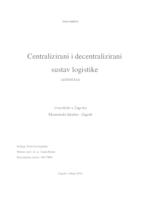 Centralizirani i decentralizirani sustav logistike