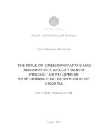 The role of open innovation and absorptive capacity in new product development performance in the Republic of Croatia