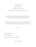 Specifičnosti nefinancijskog izvještavanja poduzeća iz farmaceutske industrije