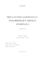 Privlačnost zaposlenja u maloprodaji s aspekta studenata