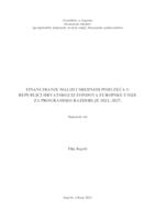 Financiranje malih i srednjih poduzeća u Republici Hrvatskoj iz fondova Europske unije za programsko razdoblje 2021.-2027.