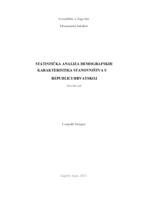 Statistička analiza demografskih karakteristika stanovništva u Republici Hrvatskoj