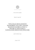 Tipologija neizvjesnosti ekonomske politike i njezini makroekonomski učinci u Republici Hrvatskoj i Sjedinjenim Američkim Državama