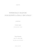 Potencijali u razvoju poduzetništva žena u Hrvatskoj.