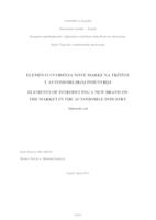 Elementi uvođenja nove marke na tržište na primjeru automobilske industrije