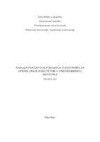 Analiza percepcije poduzeća o sustavima za upravljanje kvalitetom u prehrambenoj industriji