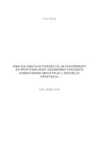 Analiza značaja pokazatelja zaduženosti za profitabilnost odabranih poduzeća konditorske industrije u Republici Hrvatskoj