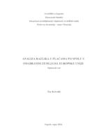 Analiza razlika u plaćama po spolu u odabranim zemljama Europske unije