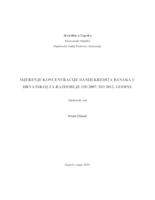 Mjerenje koncentracije danih kredita banaka u Hrvatskoj za razdoblje od 2007. do 2012. godine