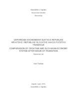 Usporedba ekonomskih sustava Republike Hrvatske i Republike Slovačke nakon početka tranzicije