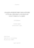 Analiza pozitivnih i negativnih učinaka projekta izgradnje golf terena na Srđu