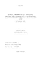 Razvoj i implementacija poslovne strategije malog poduzeća u ekonomskoj krizi