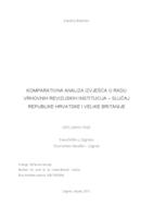 Komparativna analiza izvješća o radu vrhovnih revizijskih institucija - slučaj Republike Hrvatske i Velike Britanije
