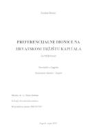 Preferencijalne dionice na hrvatskom tržištu kapitala