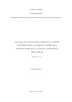 Analiza financijskih izvještaja u svrhu identificiranja znakova oporvka građevinske djelatnosti u Republici Hrvatskoj