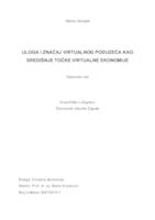 Uloga i značaj virtualnog poduzeća kao središnje točke virtualne ekonomije