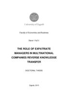 The role of expatriate managers in multinational companies reverse knowledge transfer