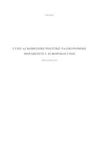UTJECAJ KOHEZIJSKE POLITIKE NA EKONOMSKE DISPARITETE U EUROPSKOJ UNIJI