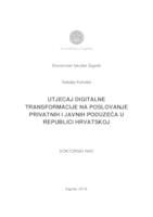 Utjecaj digitalne transformacije na poslovanje privatnih i javnih poduzeća u Republici Hrvatskoj