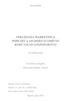 STRATEGIJA MARKETINGA PODUZEĆA GRADSKO-STAMBENO KOMUNALNO GOSPODARSTVO