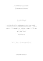 MOGUĆNOSTI IMPLEMENTACIJE VITKA SUSTAVA UPRAVLJANJA U HRVATSKIM BOLNICAMA