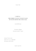 CARITAS - ZANOS I MOLOSRĐE U POSLOVANJU HUMANITARNIH ORGANIZACIJA