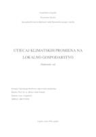 Utjecaj klimatskih promjena na lokalno gospodarstvo