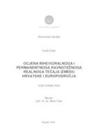 Ocjena bihevioralnoga i permanentnoga ravnotežnoga realnoga tečaja između Hrvatske i europodručja