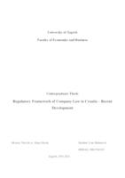 Regulatory framework of Company Law in Croatia - recent developments