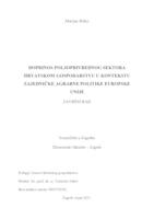 Doprinos poljoprivrednog sektora Hrvatskom gospodarstvu u kontekstu zajedničke agrarne politike Europske unije
