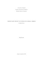 Monetary policy in time of global crises