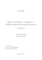 DEBATA "OPTIMISTA" i "PESIMISTA" U POGLEDU OČEKIVANOG TRAJANJA ŽIVOTA