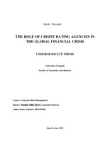 The role of credit rating agencies in the global financial crisis