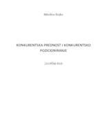 KONKURENTSKA PREDNOST I KONKURENTSKO POZICIONIRANJE