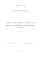 Empirical analysis of the role of Electronic Human Resource Management (E-HRM) and Human Resource Information Systems (HRIS) on the organizational performance