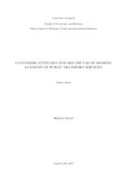 CUSTOMERS ATTITUDES TOWARD THE USE OF SHARING ECONOMY OF PUBLIC TRANSPORT SERVICES