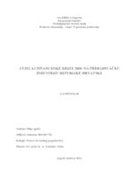 Utjecaj financijske krize 2008. na prerađivačku industriju Republike Hrvatske