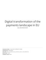 prikaz prve stranice dokumenta Digital transformation of the payments landscape in EU