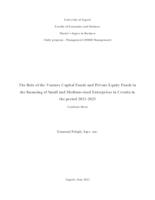 prikaz prve stranice dokumenta The Role of the Venture Capital Funds and Private Equity Funds in the financing of Small and Medium-sized Enterprises in Croatia in the period 2021-2025