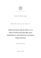 prikaz prve stranice dokumenta Prihvaćanje industrije 4.0 u hrvatskim poduzećima kao odrednica uspješnosti njihova poslovanja