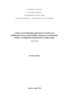 prikaz prve stranice dokumenta Utjecaj pandemije bolesti COVID-19 na prerađivačku industriju zemalja Europske unije s posebnim osvrtom na Hrvatsku