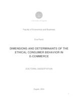 prikaz prve stranice dokumenta Dimensions and determinants of the ethical consumer behavior in e-commerce