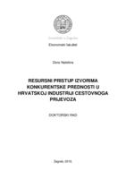 prikaz prve stranice dokumenta Resursni pristup izvorima konkurentske prednosti u hrvatskoj industriji cestovnoga prijevoza