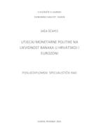 prikaz prve stranice dokumenta Utjecaj monetarne politike na likvidnost banaka u Hrvatskoj i Eurozoni 
