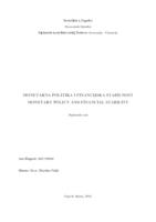 prikaz prve stranice dokumenta Monetarna politika i financijska stabilnost