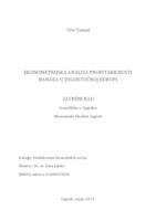 prikaz prve stranice dokumenta Ekonometrijska analiza profitabilnosti banaka u Jugoistočnoj Europi