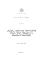 prikaz prve stranice dokumenta Utjecaj kognitivne komponente stava prema poduzeću na lojalnost klijenata